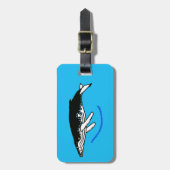 ハッピートラベル – Humpback WHALE -海ブルー ラゲッジタグ (正面縦)