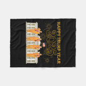 ハッピートランプイヤーパーティー2025ホワイトハウスニュープレシッド フリースブランケット (正面(横))