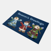 ハッピートリオブ雪だるまズホリデードアマット ドアマット (アングル)