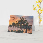 ハッピートリップバケーションパームツリーズアートカード カード (黄色い花)