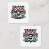 ハッピートリップ(幻覚体験)のようなキノコ スクエア名刺 (正面/裏面)