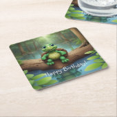 ハッピートルホテル誕生日 スクエアペーパーコースター (アングル)