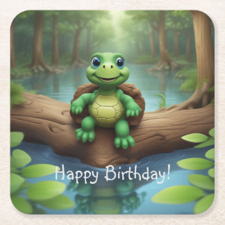 ハッピートルホテル誕生日 スクエアペーパーコースター