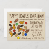 ハッピートレイルのトレイルのミックス遠くに継続退職パーティー インビテーションポストカード (正面/裏面)