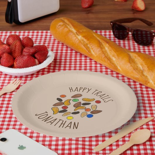 ハッピートレイルキャンピングトレイルミックスバイヨーブリタイアメント ペーパープレート (ピクニック)