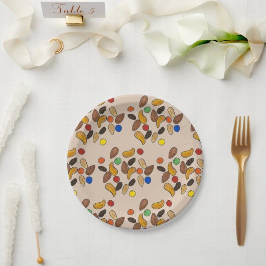 ハッピートレイルキャンピングハイキングアウトドアトレイルミックス ペーパープレート (ウェディング)