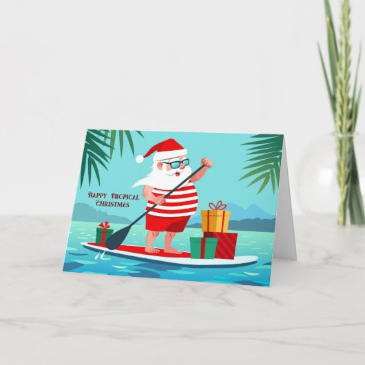 ハッピートロピカルクリスマスサンタ シーズンカード (正面)