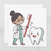 ハッピートースデンタルケアフラットカード (正面/裏面)