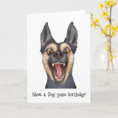 ハッピードおもしろいッグ誕生日グリーティングカード  カード (黄色い花)