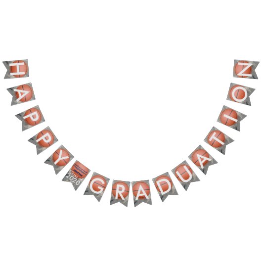 ハッピードエクセーションバスケットボールブルーバンティングバナー バンティングフラッグ (全)