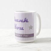 ハッピードクターズデイパープルストリップ コーヒーマグカップ (正面右)