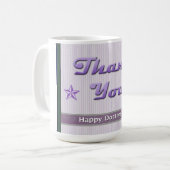 ハッピードクターズデイパープルストリップ コーヒーマグカップ (正面左)