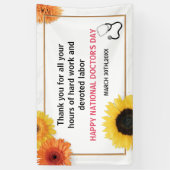 ハッピードクターズデイ聴診器とひまわりの体 横断幕 (縦)