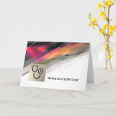 ハッピードクターズ・デイ。カスタマイズ可能なグリーティングカード カード (黄色い花)