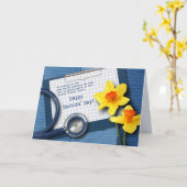 ハッピードクターズ・デイ。カスタマイズ可能なグリーティングカード カード (黄色い花)