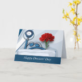 ハッピードクターズ・デイ。レッドカーネーションカスタム カード (黄色い花)