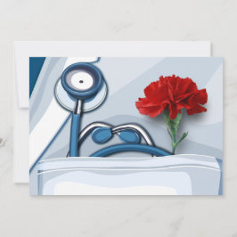 ハッピードクターズ・デイ。レッドカーネーションフラットカード カード