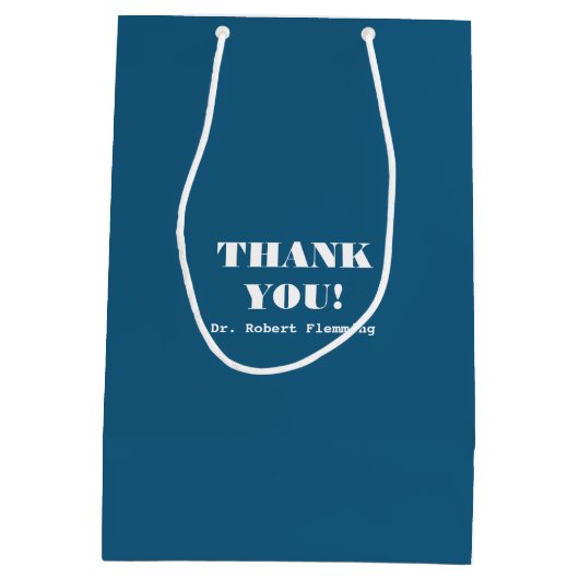 ハッピードクターズ・デイ。名前をカスタムする ミディアムペーパーバッグ (裏面)