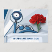 ハッピードクターズ・デイ。赤カーネーション ポストカード (正面)
