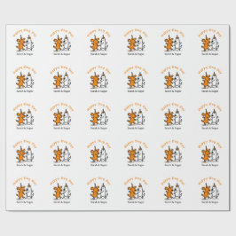 ハッピードグデイラッピング紙 – かわいい前足プリントギフト ラッピングペーパー