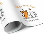 ハッピードグデイラッピング紙 – かわいい前足プリントギフト ラッピングペーパー (ロールコーナー)