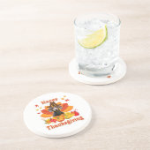 ハッピードシュント犬のオーナーターキーサンクスギビング コースター (側面)