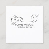 ハッピードッグのロゴペット座りサービスのトレーニ気にング スクエア名刺 (正面)