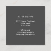 ハッピードッグのロゴペット座りサービスのトレーニ気にング スクエア名刺 (裏面)