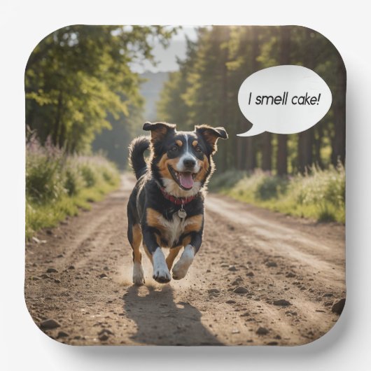 ハッピードッグの匂いお誕生日ケーキ ペーパープレート (正面)