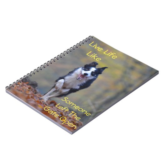 ハッピードッグやる気を起こさせるアテ前向きート引用文 ノートブック (左側)