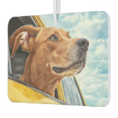 ハッピードッグインイエローカーアートプリント カーエアーフレッシュナー (左)