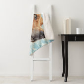 ハッピードッグインイエローカーアートプリント シェルパブランケット (インサイチュ)