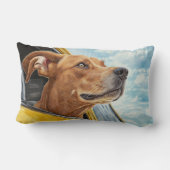 ハッピードッグインイエローカーアートプリント ランバークッション (裏面)