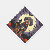 ハッピードッグインハロウィーンテーマ スタンダードランチョンナプキン (角)