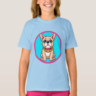 ハッピードッグカートゥーンイラストレーション Tシャツ