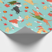 ハッピードッグスのクリスマスパターン ラッピングペーパー (角)