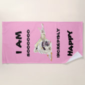 ハッピードッグビーチタオル ビーチタオル (正面)