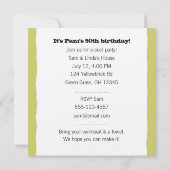 ハッピードッグプールパーティー |かわいいゴールデンレトリバー 招待状 (裏面)