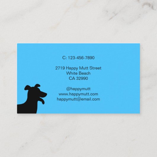 ハッピードッグロゴペットシッティングサ気にービススカイブルー 名刺 (裏面)