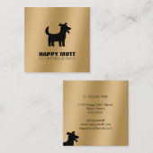 ハッピードッグロゴペットシッティング気にサービスフェイク金ゴールド スクエア名刺 (正面/裏面)