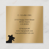 ハッピードッグロゴペットシッティング気にサービスフェイク金ゴールド スクエア名刺 (裏面)