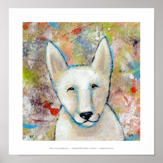 ハッピードッグ絵画アートs - Fredおもしろい羊飼い ポスター (正面)