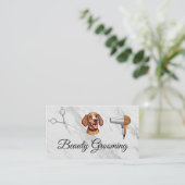 ハッピードッグ | はさみ | ドライ吹ヤ 名刺 (スタンド正面)