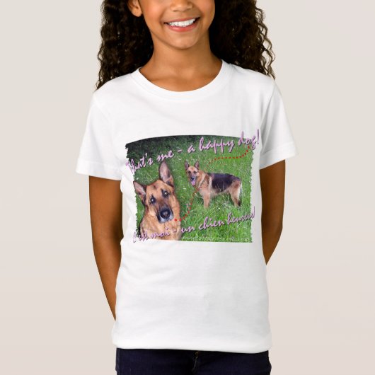 ハッピードッグ・バイリンガル Tシャツ (正面)