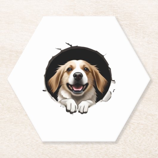 ハッピードッグ ペーパーコースター (正面)