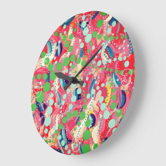 ハッピードットと形よくはしゃぐ状 ラージ壁時計 (傾斜)