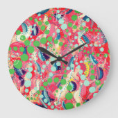 ハッピードットと形よくはしゃぐ状 ラージ壁時計 (正面)