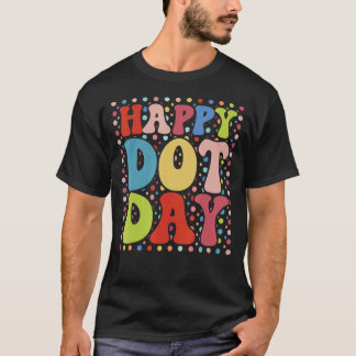 ハッピードットカラフルデー国際的レトロドット Tシャツ
