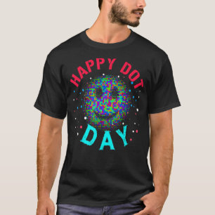 ハッピードットデイカラフルレインボー水玉模様ボーイズガール Tシャツ