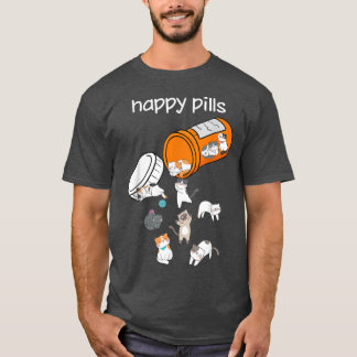 ハッピードピルキャッツ可愛おもしろい猫好きペットオーナーG Tシャツ
